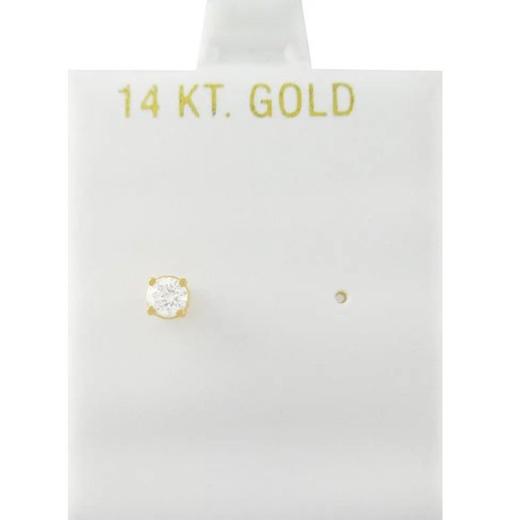 Genuine 0.20 Cts Diamond Stud Single Earring 14k Gold